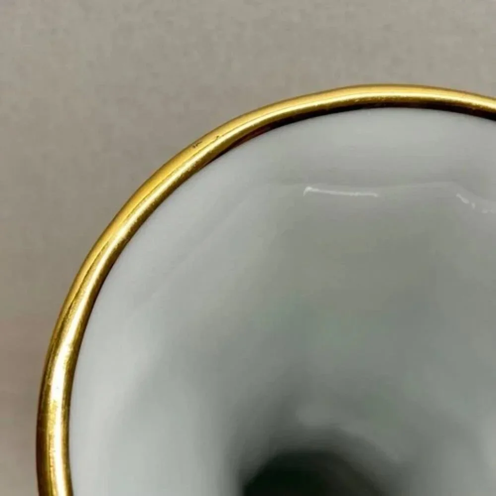 Vintage 22k Gold Vase Gloria Fine Porcelain Bayreuth‎ West Germany 8” Tall EUC